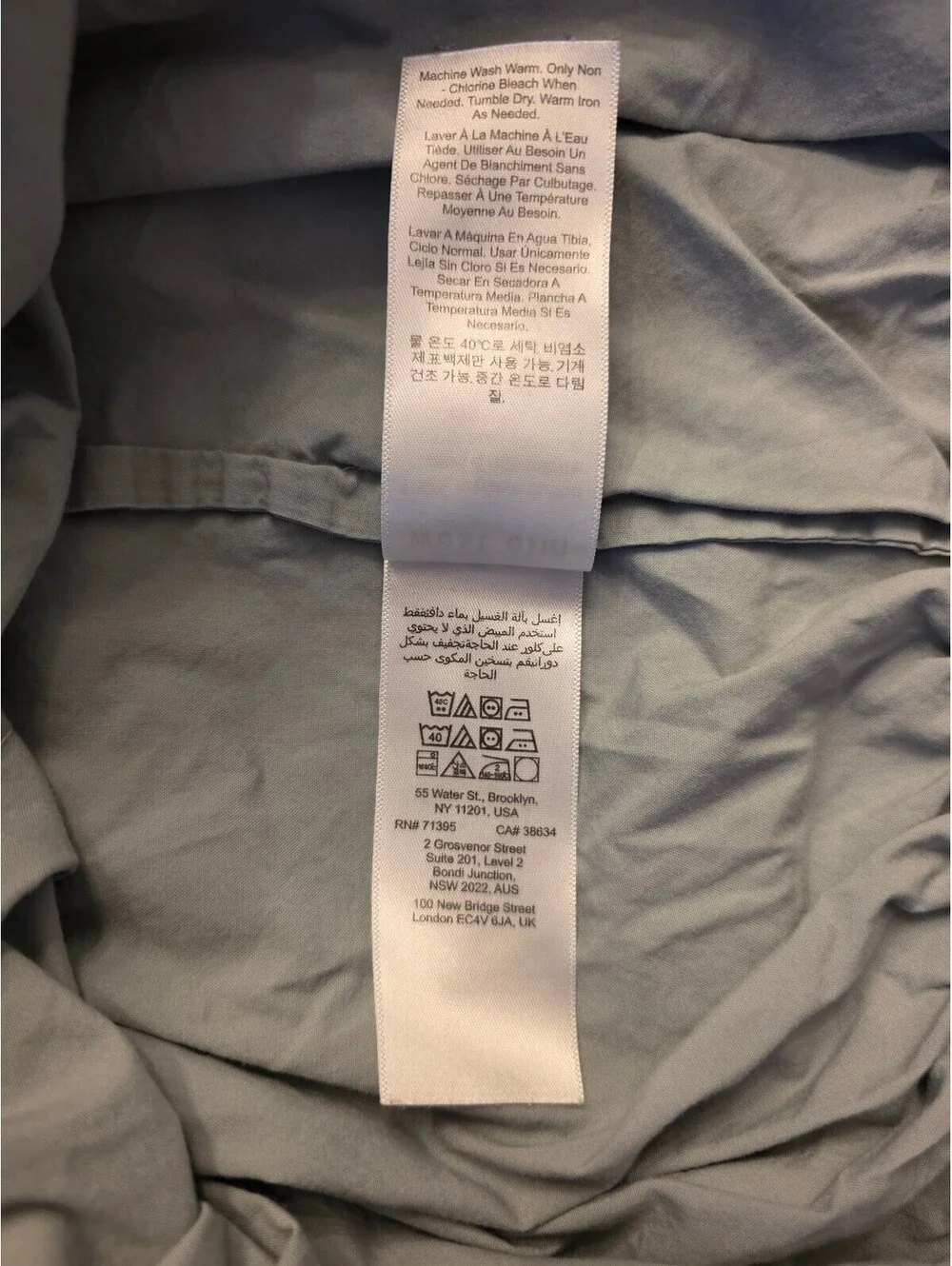 West Elm Queen Fitted Sheet 100% Organic Cotton Gray Slate Deep Pocket Pre-owned